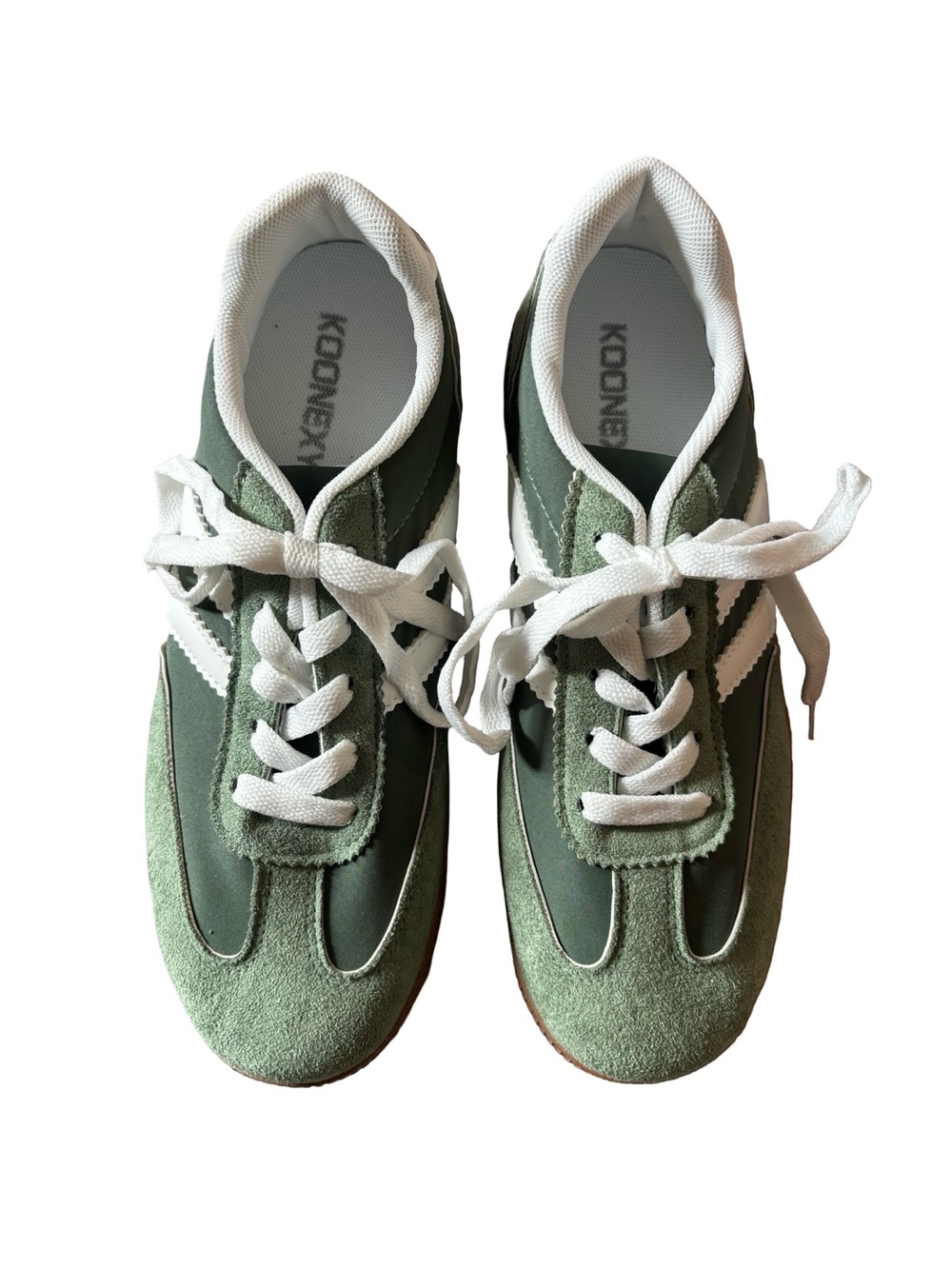 Koonexy Green Suede Accent Sneakers from Amazon